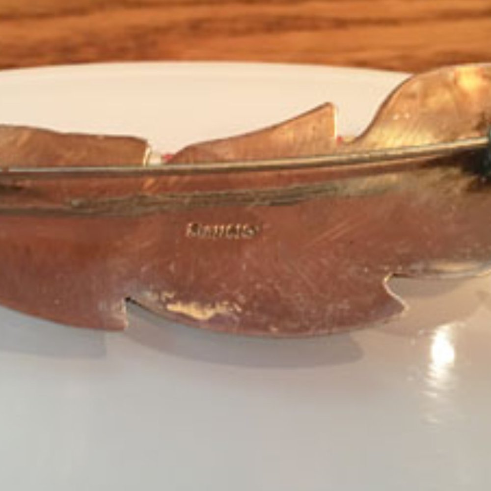 Handcrafted Sterling Silver Carved Feather Pin - Picture 3 of 5